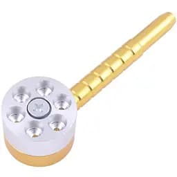 Трубка курительная металлическая револьвер HL-190 Silver Gold (15675)