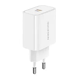 Блок живлення адаптер Borofone Easy Speed single port charger BA57A 20W білий