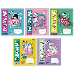 Набор тетрадей 1 сентября Follow me А5 в линейку 12 листов 25 шт. (767219)