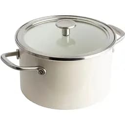 Кастрюля с крышкой KitchenAid Steel Core 20 см миндальный крем (CC003266-001)