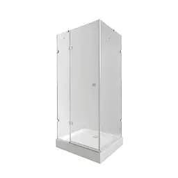 Набор: Qtap душевая кабина Capricorn CRM1099SC6 Clear 2020x900x900 мм + поддон Tern 309912C 90x90x12 см с сифоном, Хром, Универсальная, прозрачная