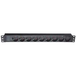 Силовий блок 19" Eserver 9 розеток, кабель 1.8 м, алюмінієвий корпус PDU 220 В 16 А (WT-2261A-GER-9WAY) - мініатюра 1