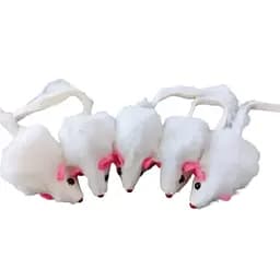 Іграшка для котів Миша М8 хутряна біла брязкальце 5 см 1 шт. (34789)