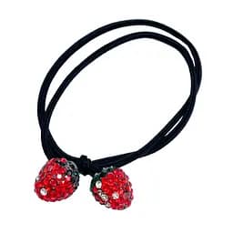 Дитяча резинка для волосся Полуниця в камінцях La-beauty 0302-1089 набір 10 шт