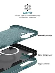 Силиконовый чехол с MagSafe для Apple iPhone 16, ICON2 MagCase, голубой, противоударный, панель с мягкой подкладкой, защита всего корпуса, поддержка беспроводной зарядки, совместим с защитными стеклами и пленками, ArmorStandart (ARM80184) - мініатюра 6