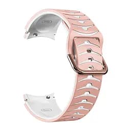 Ремінець для Samsung Galaxy Watch 6 40mm 6 44mm - рожево-білий ширина кріплення 20мм силікон Watchbands Scales (W18-3WB39648588) - мініатюра 4