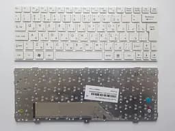 Клавіатура для ноутбуків MSI Wind U135, U160 біла з білою рамкою RU/US