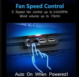 Охолоджувальна підставка для ноутбука 15.6 дюйма Ice Coorel A9, 6x60mm 2500RPM, 2xUSB - мініатюра 4