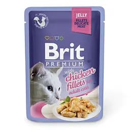 Влажный корм для взрослых кошек Brit Premium Cat Chicken Fillets Jelly с курицей в желе 85 г