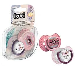 Пустушка силіконова Lovi Indian Summer, симетрична, 3-6 міс., 2 шт. (22/856girl)