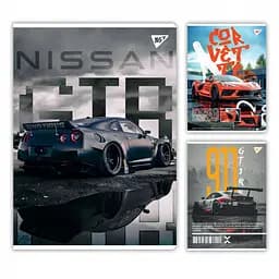 Набір зошитів для записів А4 Yes Sport car 48 аркушів в клітку 3 шт. (682000)