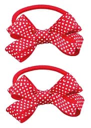 Набір резинок для волосся у вигляді бантика Titania, 2 шт., червоний (7897 GIRL B)