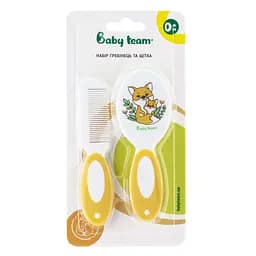 Набор расческа и щетка из натуральной щетины Baby Team (7106_оранжевый)