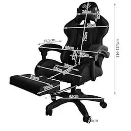 Крісло геймерське Dunmoon 24243 з підставкою для ніг Black - мініатюра 2