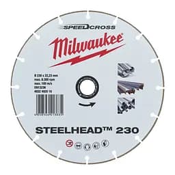 Диск алмазний Speedcross STEELHEAD 230 MILWAUKEE, діаметр 230мм, (метал, неіржавка сталь) - мініатюра 2