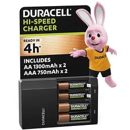 Зарядний пристрій для акумуляторів Duracell CEF14, 4 години, 1 шт. (Includes 2 AA1300mAh & 2 AAA750mAh) (5007497 / 5004990)