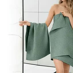 Рушники вафельні Cosas Greek Waffle Meditative 2 шт., 55x90 см/75x130 см, м'ятні - мініатюра 6