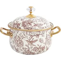 Каструля емальована Elmani Bird з кришкою 14 см 1.5 л (763-040)