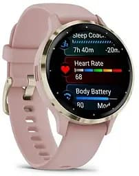 Смарт-годинник Garmin Venu 3S Soft Gold S. Steel Bezel w. Dust Rose Case and S. Band (010-02785-03) - мініатюра 2