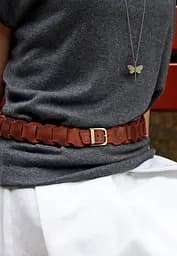 Женский кожаный бохо-ремень светло-коричневый Crazy Horse