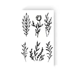 Набор временных татуировок Шесть веточек Tattooshka L-19, 6 картинок