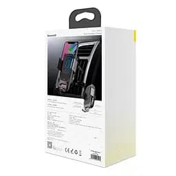 Автомобільний утримувач холдер із БЗУ Baseus Wireless Charger Smart Vehicle Bracket Holder WXZN-01 Black - мініатюра 6