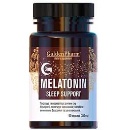 Натуральная добавка Golden Pharm Melatonine Sleep Support 3 mg, 60 вегакапсул