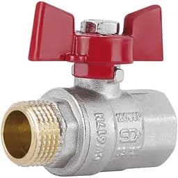 Кран шаровой Thermo Alliance Standart 1/2" ВН прямой, PN40, бабочка SD607NW15PN40