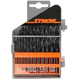 Набір свердел по металу Sthor HSS 1.5-6.5 мм 13 шт. (22130)