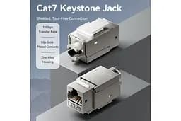 Інтернет-з'єднувач Vention Cat.7 FTP 10 Гбіт/с 600 МГц перехідник RJ45 Роз'єм LAN RJ 45 Ethernet Коннектор Сірий (IRJH0) - мініатюра 2