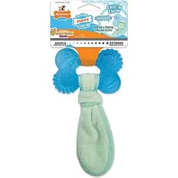 Nylabone Puppy Chew Freezer Bone охлаждающая жевательная игрушка для щенков до 11 кг вкус арахисового масла
