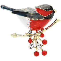 Брошь Птичка красная (49469306)