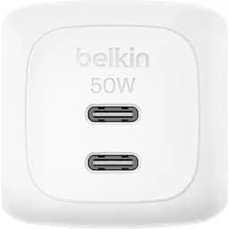 Мережевий зарядний пристрій Belkin Boost Up Charge Pro Dual USB-C GaN 50W White + Cable USB-C - USB-C (WCH019KQ1MWH-B6) [158913] - мініатюра 3