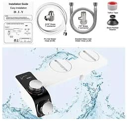 Універсальне біде-накладка SAMODRA Bidet Plus з боковим модулем та регуляцією температури, Біла (SMWDRBP) - мініатюра 2