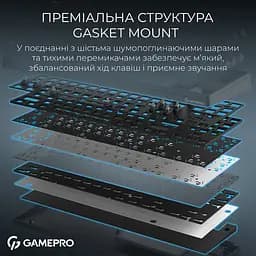 Клавіатура бездротова GamePro Asgard Ragnar Keychron Super Red Switch Black (MK285BK) - мініатюра 10