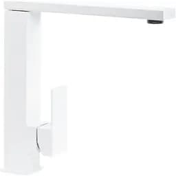 Смеситель кухонный Platinum 30 FHP (8569S) поворотный однорычажный из нержавеющей стали белоснежный