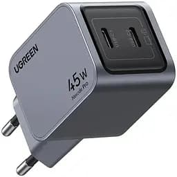 Зарядний пристрій Ugreen 2xUSB-C PD45W GaN X707 gray (35008)