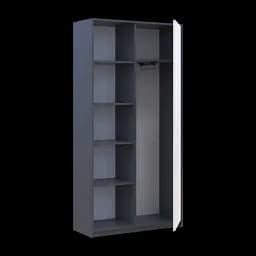 Розпашна Шафа Doros Студент Графіт/Білий 90х38х180 (44900273) - мініатюра 7