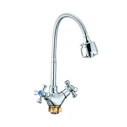 Змішувач для кухні Zegor DTZ4-E827 з гнучким гусаком двовентильний 30412