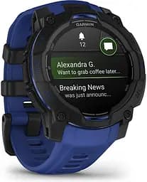 Смарт-годинник Garmin Instinct 3 45mm AMOLED Black with Blue Band (010-02936-03) - мініатюра 2