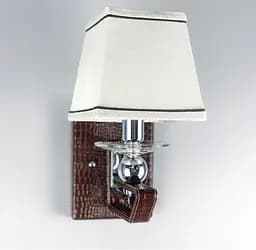 Бра з класичним тканинним абажуром та екошкірою Line F S 1449/1 BR