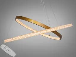 Люстра стельова LED Diasha D2489-800+600G, 100W, золото, діаметр 80 см, IP20, для вітальні