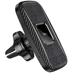 Тримач з бездротовою зарядкою HOCO CA75 Magnetic 15W 2 в 1 чорний - мініатюра 4