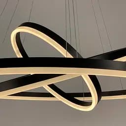 LED люстра на три кільця у чорному каркасі 60+40+20 см | Арт. G 68-600+400+200 BK | Line F - мініатюра 6