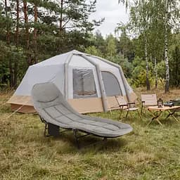 Шезлонг-ліжко туристичне Outtec Sun Zen розкладне м'яке з матрацом сірий - мініатюра 5