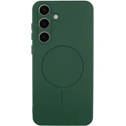 Чохол Lakshmi Silicone Cover Full Camera (AA) with MagFit для Samsung Galaxy S24 Зелений / Dark green