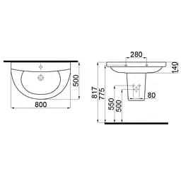 Раковина Idevit Diva 50x80 2001-0805, Білий - мініатюра 2