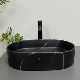 Умивальник VBI Verona 50 black marmo matt накладний VBI-011328, Чорний матовий - мініатюра 2