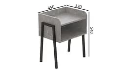Тумба модульна Ferrum-decor Джузі 540x450x320 метал Чорний ДСП Бетон 16 мм (FRD-102974) - мініатюра 3