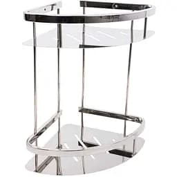 Полочка в ванную комнату Platinum 2203-2b-9 Gb на 2 яруса (полированная SUS 304), Нержавеющая сталь